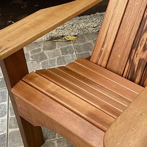 Outro detalhe do assento da Cadeira Adirondack